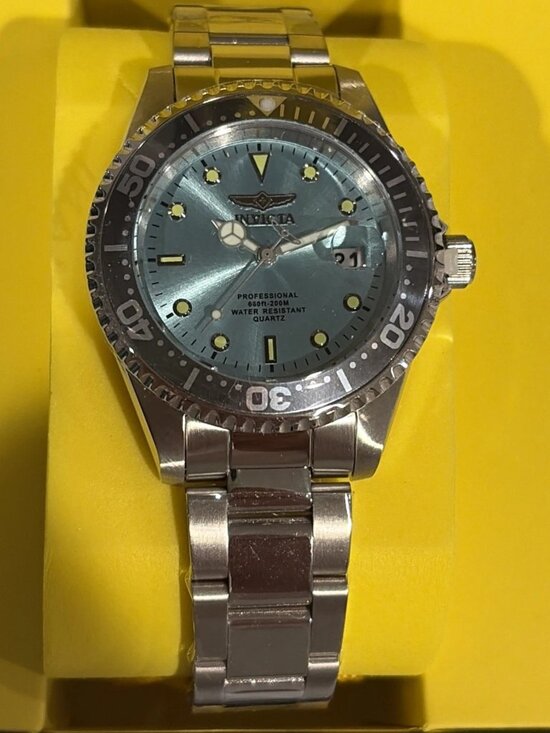 Invicta Other - *NEW* Invicta 48726 Pro Diver Men's 37.5mm Teal Blue Dial St. Steel Quartz Watch